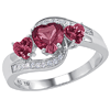 Sterling Silver Folklore Promise Ring with Simulated Ruby