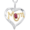Sterling Silver Mom's Devotion Necklace with Simulated Ruby