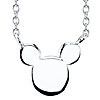 Sterling Silver Mickey Mouse Necklace with 18in Chain