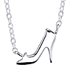 Sterling Silver Cinderella Slipper Necklace with 18in Chain