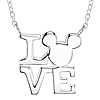 Sterling Silver Mickey Mouse LOVE Necklace with 18in Chain