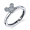 Sterling Silver Laughter Is Timeless Mickey Mouse Ring with Diamonds