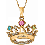 Quinceanera Tiara Necklace with Name