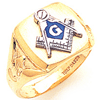 Yellow Gold Signet Blue Lodge Ring