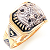 Yellow Gold Masonic Scottish Rite Ring with Octagonal Top