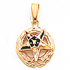 Yellow Gold 5/8in Eastern Star Pendant