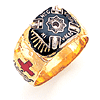Yellow Gold Knights Templar Ring with Empty Center
