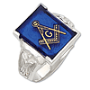 Sterling Silver Jumbo Masonic Blue Lodge Ring