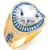 Yellow Gold Jumbo Oval Masonic Ring - Designer