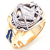 Yellow Gold Masonic Ring with Indented Corners
