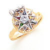 Yellow Gold Eastern Star Past Matron Ring with Round Top