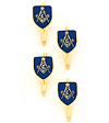 Yellow Gold Plated Blue Masonic Shirt Studs Set