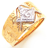 Two-tone Gold 10mm Masonic Wedding Band