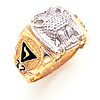 Two-tone Gold Scottish Rite Ring with Pebble Shank