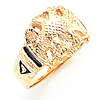 Yellow Gold Masonic Scottish Rite Ring 32nd Degree and Rose Croix