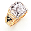 Two-tone Gold Scottish Rite Ring with Decorative Shank
