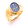 Yellow Gold 3rd Degree Masonic Ring with Notched Sides