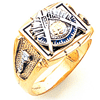 Masonic Past Master Ring with Rectangle Top - Design Yours