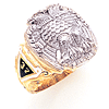 Two-tone Gold Jumbo Scottish Rite Ring with Open Back