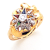 Eastern Star Ring with Intricate Top Yellow Gold