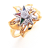 Eastern Star Elaborate Ring Yellow Gold