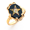 Eastern Star Onyx Ring Yellow Gold