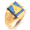 Yellow Gold Tapered Masonic Past Master Ring