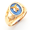 Yellow Gold Oval Shrine Ring with Smooth Sides