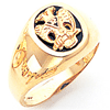 Yellow Gold Scottish Rite Eagle Ring with Round Top