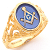 Masonic Ring with Cut Out Sides