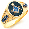 Yellow Gold Oval Masonic Ring - Design Yours