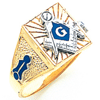Yellow Gold Lined Blue Lodge Ring - Design Yours
