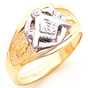 Two-tone Gold Masonic Tapered Wedding Band