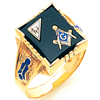 Yellow Gold 3rd Degree Masonic Ring with Diamond