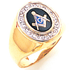 Yellow Gold Blue Lodge Ring Diamond Bezel