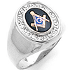 White Gold Blue Lodge Ring Diamond Bezel