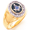 Yellow Gold Blue Lodge Ring 1/8 ct tw Diamond Bezel