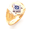 Yellow Gold Masonic Ring with Rounded Crest Top