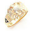 Yellow Gold Masonic Scottish Rite Ring with Slender Shank