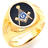 Yellow Gold Jumbo Masonic Ring with Oval Stone
