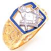 Yellow Gold Masonic Ring with Open Top
