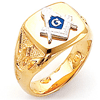 Vermeil Masonic Ring with Smooth Top