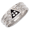 Sterling Silver 33 Degree Masonic Ring with CZ Accents