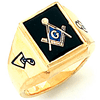 Vermeil Masonic Ring with Outlined Emblems