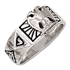 Sterling Silver Scottish Rite Masonic Ring with Black Enamel