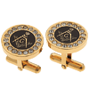 14kt Gold-plated Masonic Cufflinks with Cubic Zirconias
