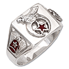 Sterling Silver Shriner Ring with Rectangular Top