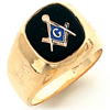 Vermeil Oblong Masonic Ring with Smooth Wide Sides