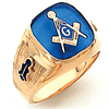 Vermeil Blue Lodge Ring with Oblong Stone
