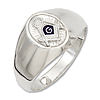 Sterling Silver Masonic Oval Blue Lodge Ring 